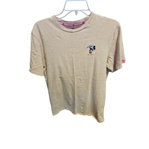 Disney Mickey Mouse T Shirt‎  Short Sleeve Crew Neck Beige